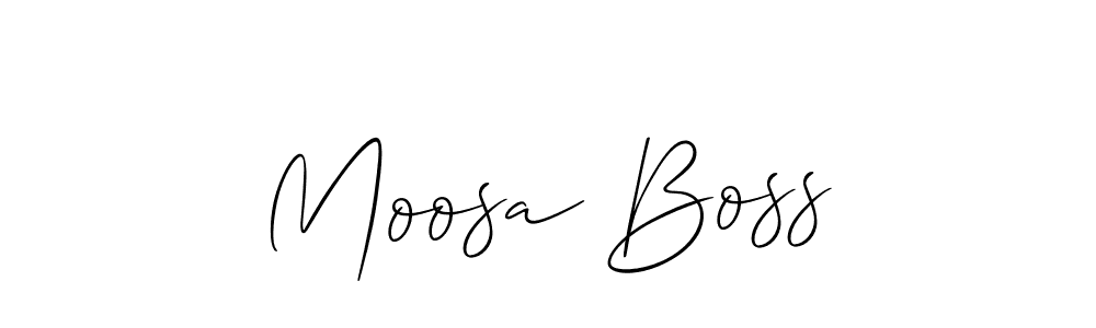 Use a signature maker to create a handwritten signature online. With this signature software, you can design (Allison_Script) your own signature for name Moosa Boss. Moosa Boss signature style 2 images and pictures png