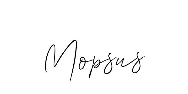 How to make Mopsus name signature. Use Allison_Script style for creating short signs online. This is the latest handwritten sign. Mopsus signature style 2 images and pictures png