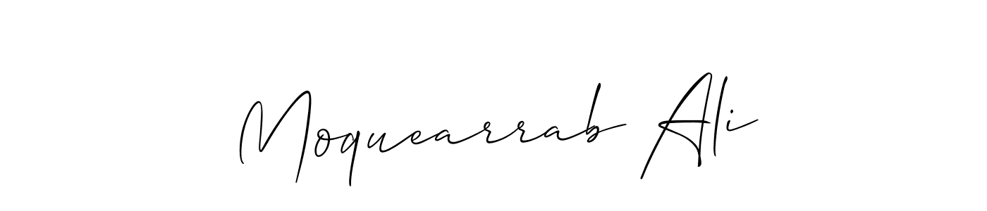 Design your own signature with our free online signature maker. With this signature software, you can create a handwritten (Allison_Script) signature for name Moquearrab Ali. Moquearrab Ali signature style 2 images and pictures png