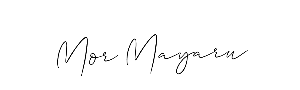 You should practise on your own different ways (Allison_Script) to write your name (Mor Mayaru) in signature. don't let someone else do it for you. Mor Mayaru signature style 2 images and pictures png