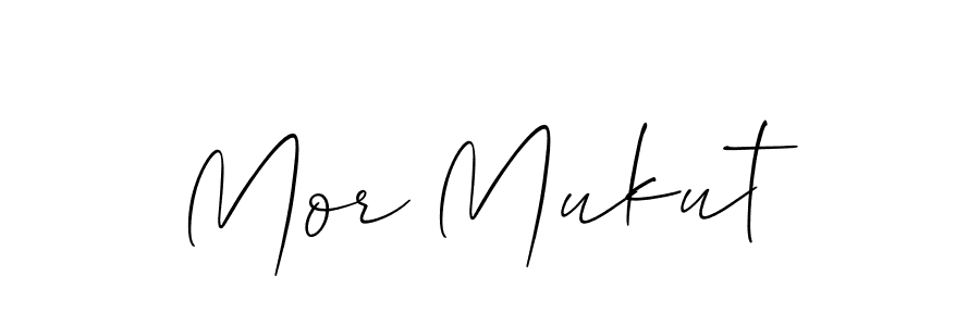 Allison_Script is a professional signature style that is perfect for those who want to add a touch of class to their signature. It is also a great choice for those who want to make their signature more unique. Get Mor Mukut name to fancy signature for free. Mor Mukut signature style 2 images and pictures png