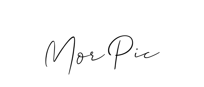 Design your own signature with our free online signature maker. With this signature software, you can create a handwritten (Allison_Script) signature for name Mor Pic. Mor Pic signature style 2 images and pictures png