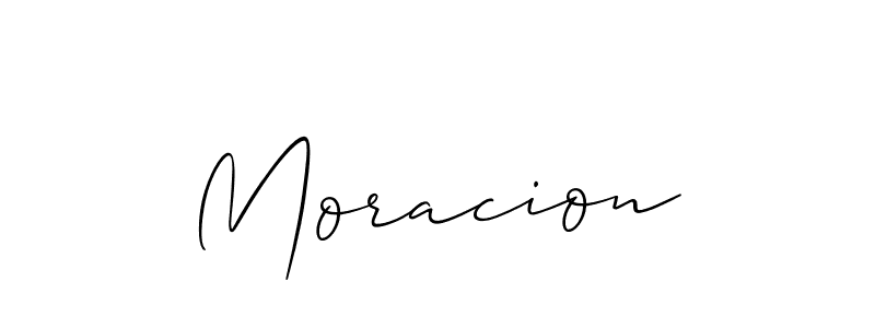 How to make Moracion signature? Allison_Script is a professional autograph style. Create handwritten signature for Moracion name. Moracion signature style 2 images and pictures png