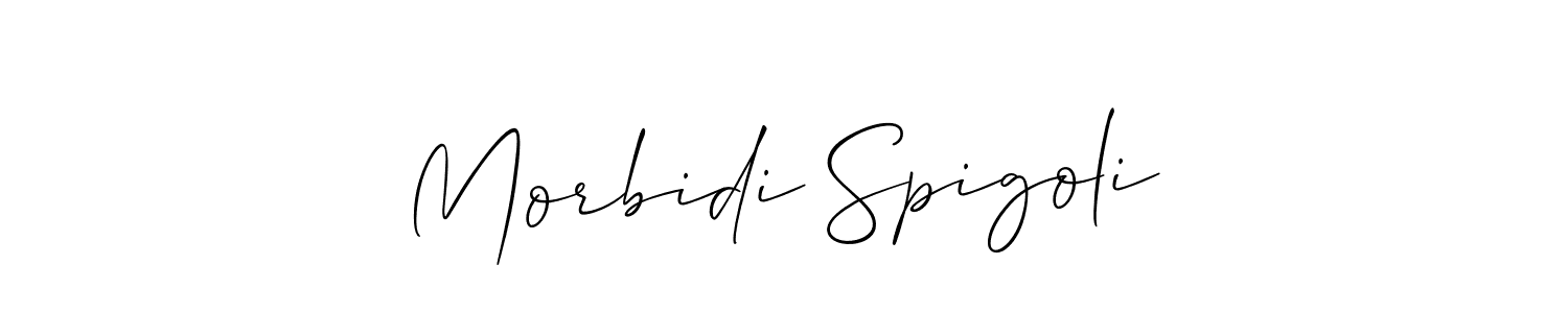 Design your own signature with our free online signature maker. With this signature software, you can create a handwritten (Allison_Script) signature for name Morbidi Spigoli. Morbidi Spigoli signature style 2 images and pictures png