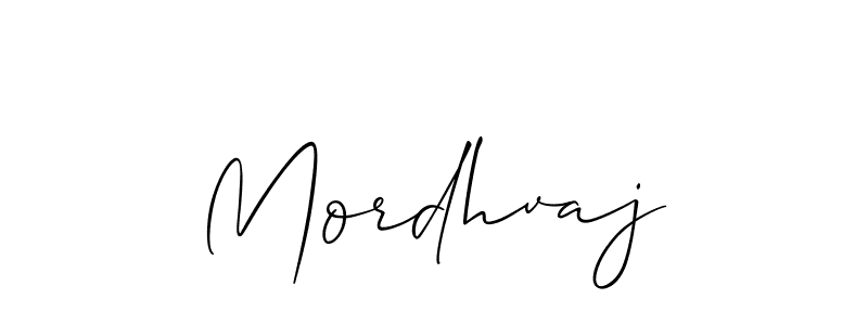 How to make Mordhvaj signature? Allison_Script is a professional autograph style. Create handwritten signature for Mordhvaj name. Mordhvaj signature style 2 images and pictures png