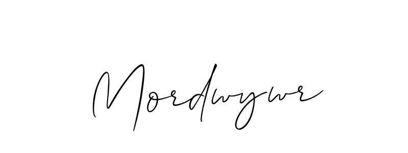 How to make Mordwywr name signature. Use Allison_Script style for creating short signs online. This is the latest handwritten sign. Mordwywr signature style 2 images and pictures png