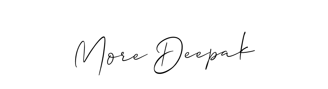 Design your own signature with our free online signature maker. With this signature software, you can create a handwritten (Allison_Script) signature for name More Deepak. More Deepak signature style 2 images and pictures png