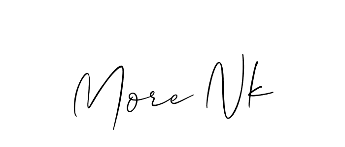 How to Draw More Nk signature style? Allison_Script is a latest design signature styles for name More Nk. More Nk signature style 2 images and pictures png