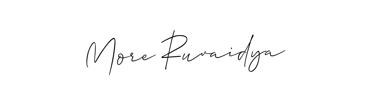 How to make More Ruvaidya name signature. Use Allison_Script style for creating short signs online. This is the latest handwritten sign. More Ruvaidya signature style 2 images and pictures png