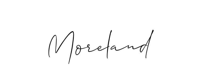 Create a beautiful signature design for name Moreland. With this signature (Allison_Script) fonts, you can make a handwritten signature for free. Moreland signature style 2 images and pictures png