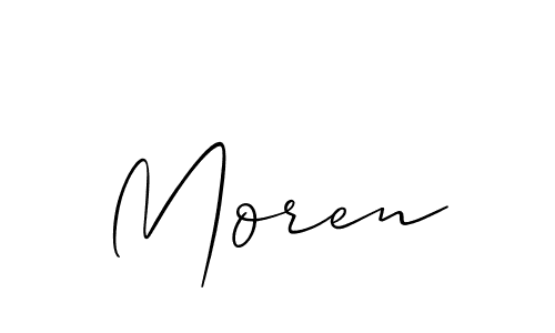 Use a signature maker to create a handwritten signature online. With this signature software, you can design (Allison_Script) your own signature for name Moren. Moren signature style 2 images and pictures png