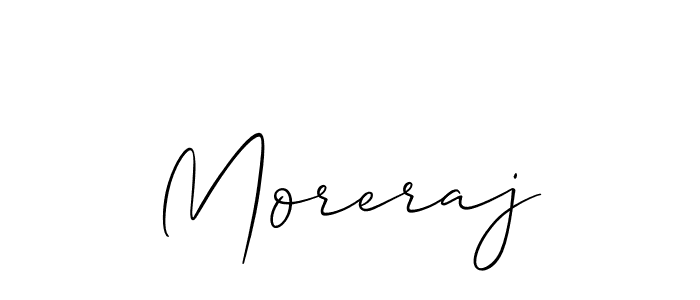 How to make Moreraj name signature. Use Allison_Script style for creating short signs online. This is the latest handwritten sign. Moreraj signature style 2 images and pictures png