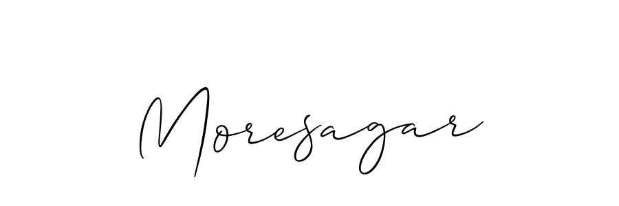 The best way (Allison_Script) to make a short signature is to pick only two or three words in your name. The name Moresagar include a total of six letters. For converting this name. Moresagar signature style 2 images and pictures png