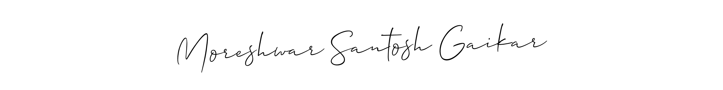 Make a beautiful signature design for name Moreshwar Santosh Gaikar. With this signature (Allison_Script) style, you can create a handwritten signature for free. Moreshwar Santosh Gaikar signature style 2 images and pictures png