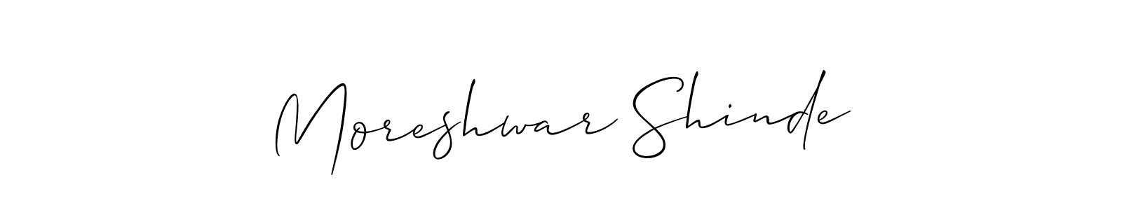 Create a beautiful signature design for name Moreshwar Shinde. With this signature (Allison_Script) fonts, you can make a handwritten signature for free. Moreshwar Shinde signature style 2 images and pictures png