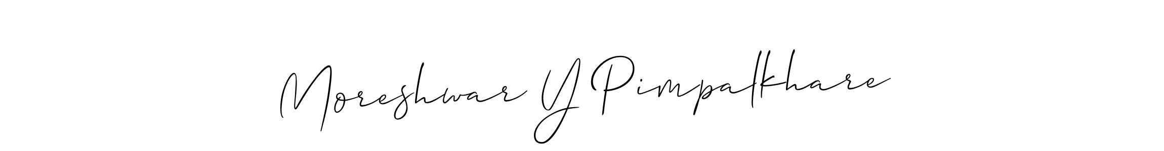 Create a beautiful signature design for name Moreshwar Y Pimpalkhare. With this signature (Allison_Script) fonts, you can make a handwritten signature for free. Moreshwar Y Pimpalkhare signature style 2 images and pictures png