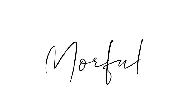 How to make Morful signature? Allison_Script is a professional autograph style. Create handwritten signature for Morful name. Morful signature style 2 images and pictures png