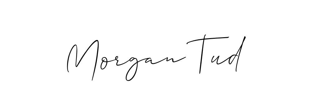 You should practise on your own different ways (Allison_Script) to write your name (Morgan Tud) in signature. don't let someone else do it for you. Morgan Tud signature style 2 images and pictures png