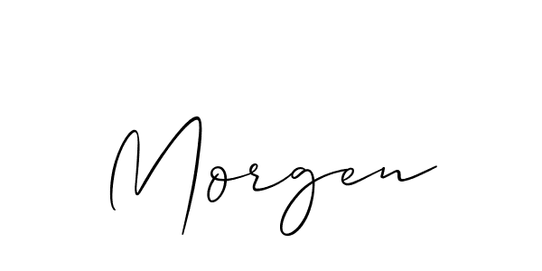 Create a beautiful signature design for name Morgen. With this signature (Allison_Script) fonts, you can make a handwritten signature for free. Morgen signature style 2 images and pictures png