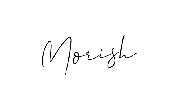 The best way (Allison_Script) to make a short signature is to pick only two or three words in your name. The name Morish include a total of six letters. For converting this name. Morish signature style 2 images and pictures png