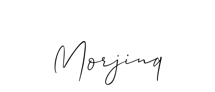 Design your own signature with our free online signature maker. With this signature software, you can create a handwritten (Allison_Script) signature for name Morjinq. Morjinq signature style 2 images and pictures png