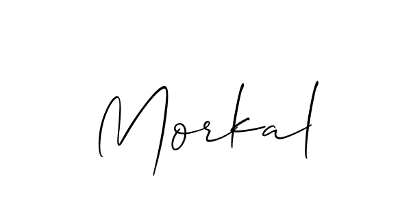 if you are searching for the best signature style for your name Morkal. so please give up your signature search. here we have designed multiple signature styles  using Allison_Script. Morkal signature style 2 images and pictures png