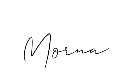 Use a signature maker to create a handwritten signature online. With this signature software, you can design (Allison_Script) your own signature for name Morna. Morna signature style 2 images and pictures png