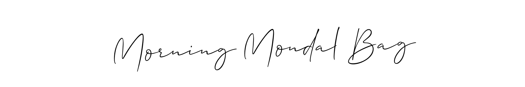 How to Draw Morning Mondal Bag signature style? Allison_Script is a latest design signature styles for name Morning Mondal Bag. Morning Mondal Bag signature style 2 images and pictures png