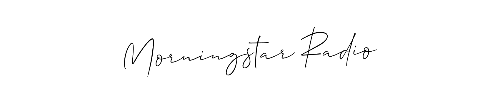 How to Draw Morningstar Radio signature style? Allison_Script is a latest design signature styles for name Morningstar Radio. Morningstar Radio signature style 2 images and pictures png