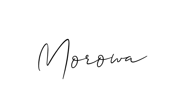 You should practise on your own different ways (Allison_Script) to write your name (Morowa) in signature. don't let someone else do it for you. Morowa signature style 2 images and pictures png