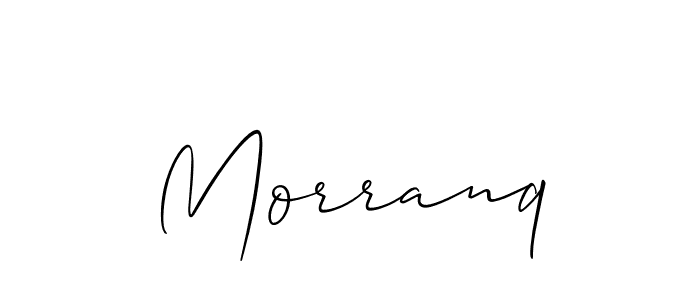 Design your own signature with our free online signature maker. With this signature software, you can create a handwritten (Allison_Script) signature for name Morranq. Morranq signature style 2 images and pictures png