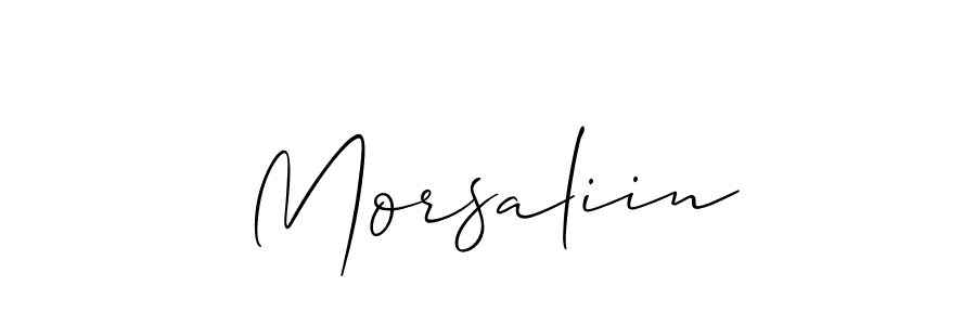 The best way (Allison_Script) to make a short signature is to pick only two or three words in your name. The name Morsaliin include a total of six letters. For converting this name. Morsaliin signature style 2 images and pictures png