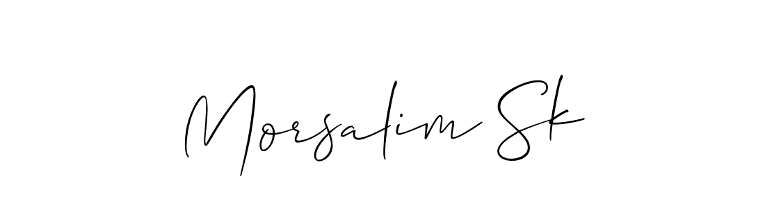 Also You can easily find your signature by using the search form. We will create Morsalim Sk name handwritten signature images for you free of cost using Allison_Script sign style. Morsalim Sk signature style 2 images and pictures png