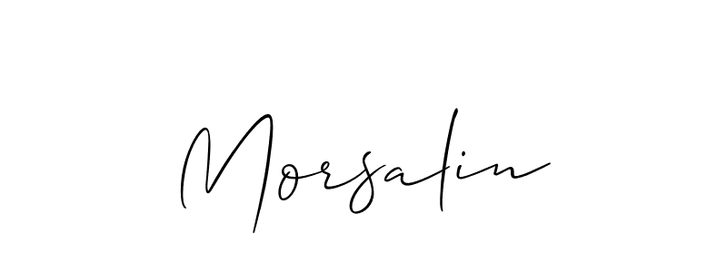 Make a beautiful signature design for name Morsalin. With this signature (Allison_Script) style, you can create a handwritten signature for free. Morsalin signature style 2 images and pictures png