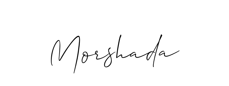 Make a short Morshada signature style. Manage your documents anywhere anytime using Allison_Script. Create and add eSignatures, submit forms, share and send files easily. Morshada signature style 2 images and pictures png