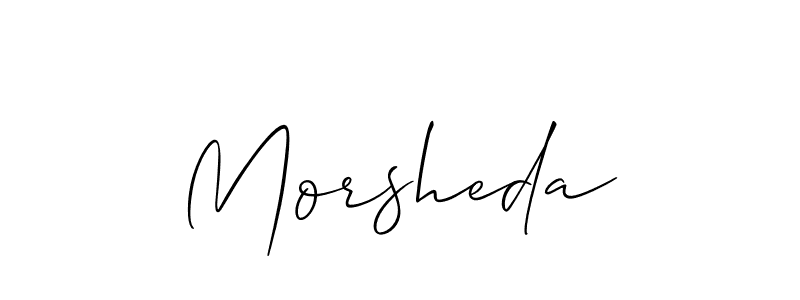 Use a signature maker to create a handwritten signature online. With this signature software, you can design (Allison_Script) your own signature for name Morsheda. Morsheda signature style 2 images and pictures png