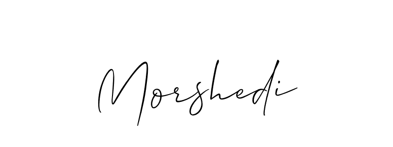 Make a beautiful signature design for name Morshedi. With this signature (Allison_Script) style, you can create a handwritten signature for free. Morshedi signature style 2 images and pictures png