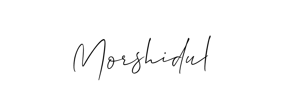 if you are searching for the best signature style for your name Morshidul. so please give up your signature search. here we have designed multiple signature styles  using Allison_Script. Morshidul signature style 2 images and pictures png