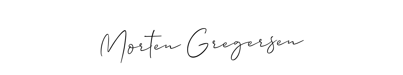 Make a beautiful signature design for name Morten Gregersen. With this signature (Allison_Script) style, you can create a handwritten signature for free. Morten Gregersen signature style 2 images and pictures png