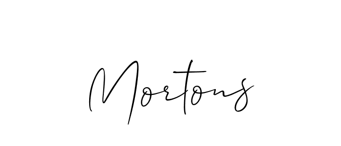 How to make Mortons name signature. Use Allison_Script style for creating short signs online. This is the latest handwritten sign. Mortons signature style 2 images and pictures png