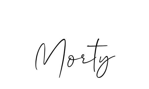 Use a signature maker to create a handwritten signature online. With this signature software, you can design (Allison_Script) your own signature for name Morty. Morty signature style 2 images and pictures png