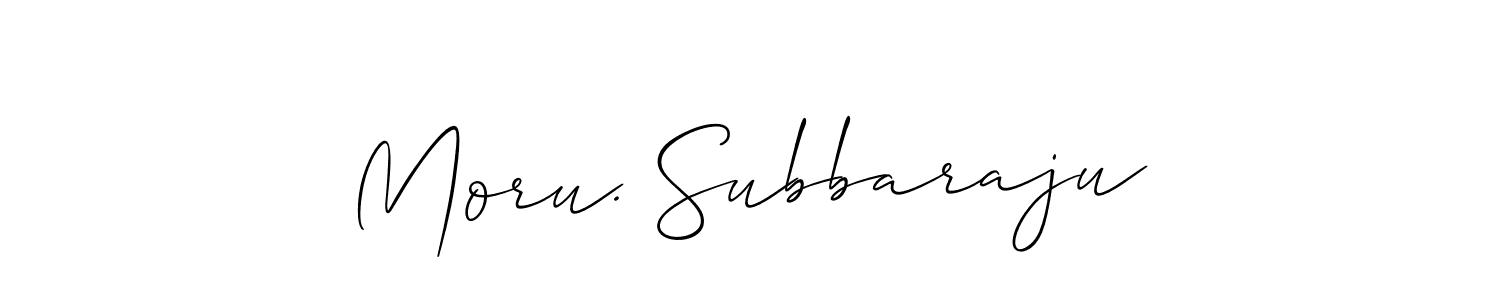 Make a beautiful signature design for name Moru. Subbaraju. With this signature (Allison_Script) style, you can create a handwritten signature for free. Moru. Subbaraju signature style 2 images and pictures png