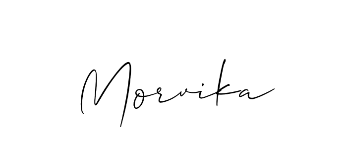 How to Draw Morvika signature style? Allison_Script is a latest design signature styles for name Morvika. Morvika signature style 2 images and pictures png