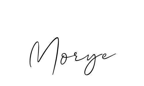 Design your own signature with our free online signature maker. With this signature software, you can create a handwritten (Allison_Script) signature for name Morye. Morye signature style 2 images and pictures png