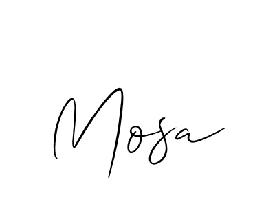 Create a beautiful signature design for name Mosa. With this signature (Allison_Script) fonts, you can make a handwritten signature for free. Mosa signature style 2 images and pictures png