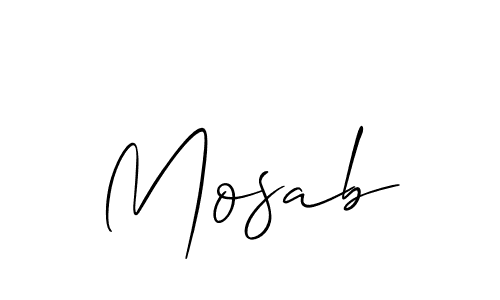 Also we have Mosab name is the best signature style. Create professional handwritten signature collection using Allison_Script autograph style. Mosab signature style 2 images and pictures png