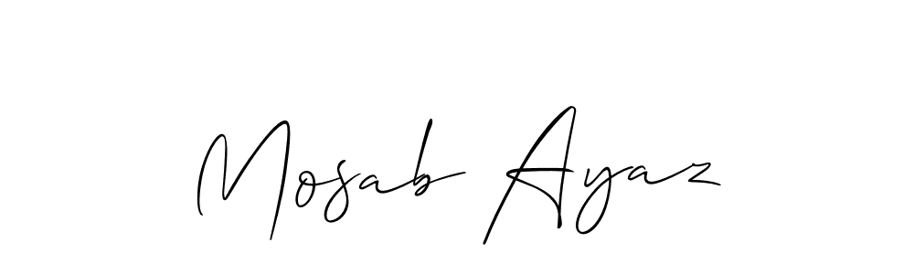 See photos of Mosab Ayaz official signature by Spectra . Check more albums & portfolios. Read reviews & check more about Allison_Script font. Mosab Ayaz signature style 2 images and pictures png
