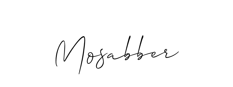 Create a beautiful signature design for name Mosabber. With this signature (Allison_Script) fonts, you can make a handwritten signature for free. Mosabber signature style 2 images and pictures png