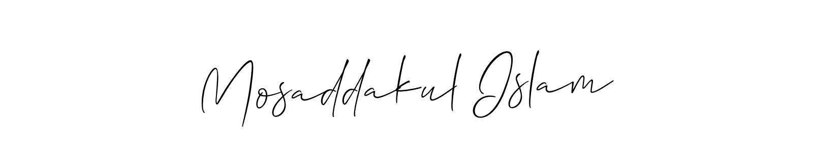 It looks lik you need a new signature style for name Mosaddakul Islam. Design unique handwritten (Allison_Script) signature with our free signature maker in just a few clicks. Mosaddakul Islam signature style 2 images and pictures png