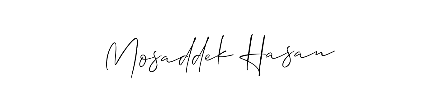 Design your own signature with our free online signature maker. With this signature software, you can create a handwritten (Allison_Script) signature for name Mosaddek Hasan. Mosaddek Hasan signature style 2 images and pictures png